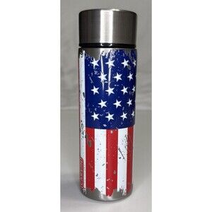 Carson 6 Oz Flask American Flag Pocket Size *small flaw NWT